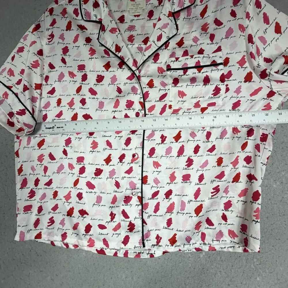 Kate Spade Synthetic Lipstick Cropped Pajamas Set Women’s Size 1
